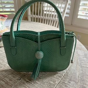 Escada mini aqua lizard handbag